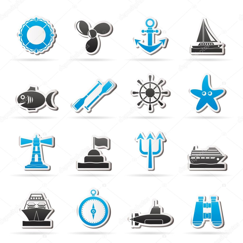 Marine and sea icons