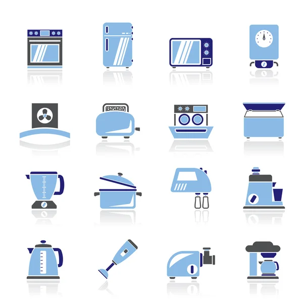 Kitchen appliances and equipment icons — Stock Vector