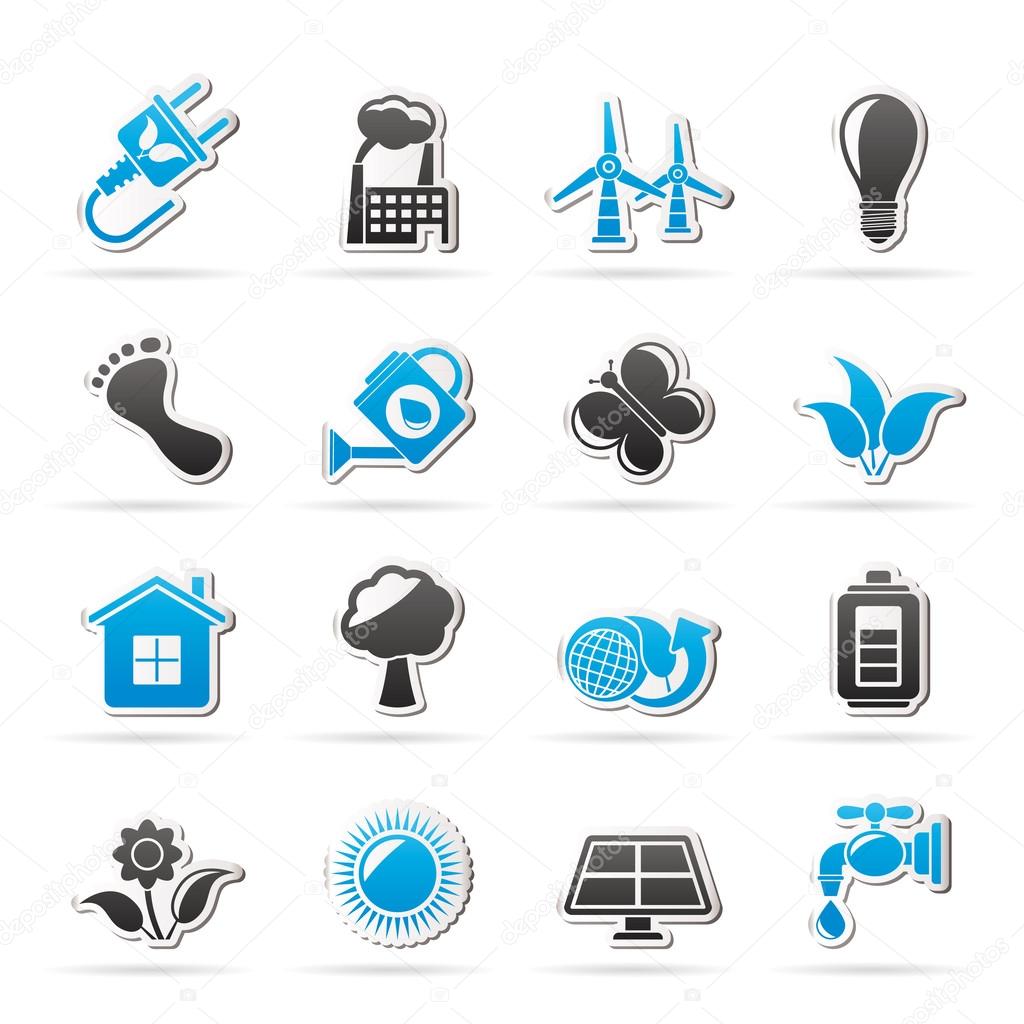 Green, Ecology and environment icons