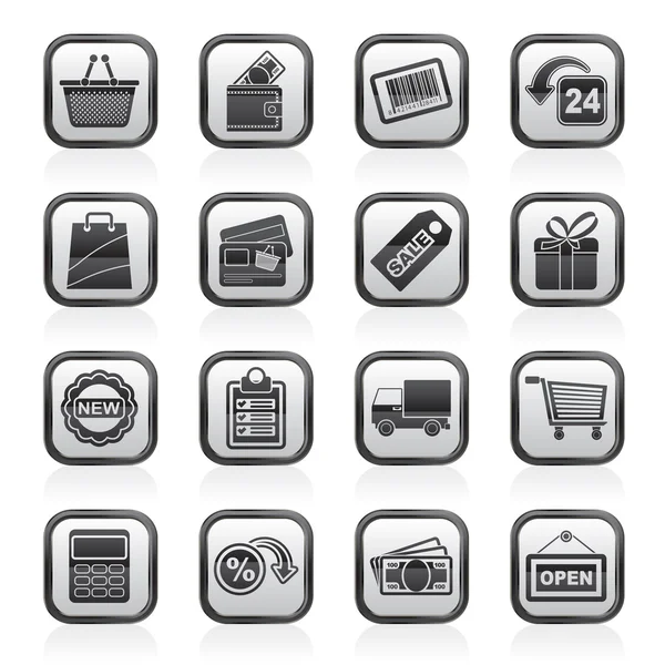 Iconos comerciales y minoristas — Vector de stock