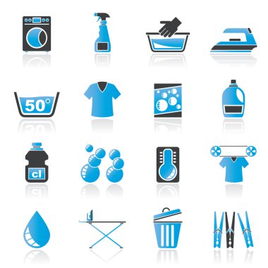 Washing machine and laundry icons