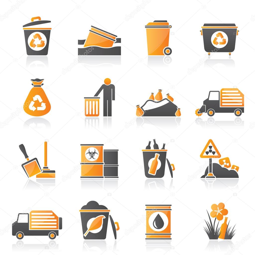 Garbage and rubbish icons