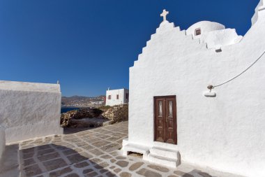Mykonos Adası beyaz kilise