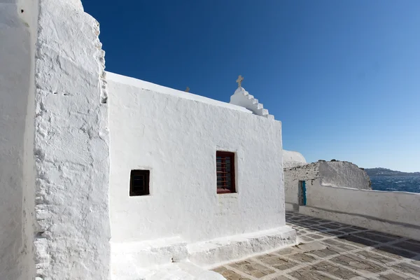 Iglesia Blanca en la isla de Mykonos — Foto de Stock