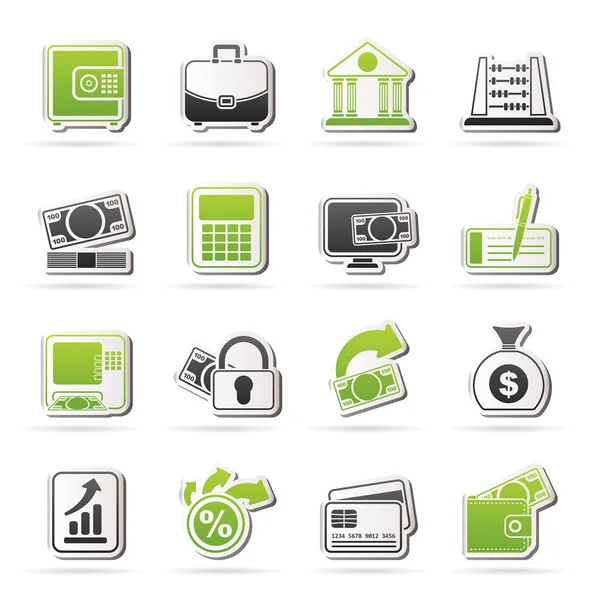 Bank, business and finance icons — Stock Vector
