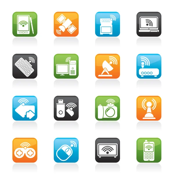 Wireless and communications icons — Stock Vector