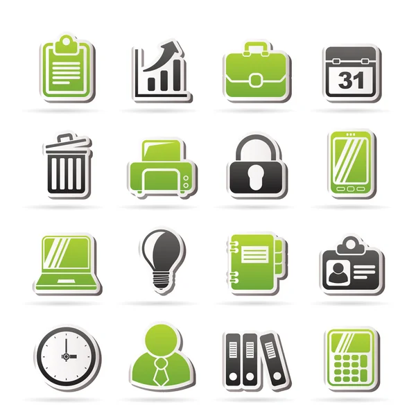 Iconos comerciales y de oficina — Vector de stock