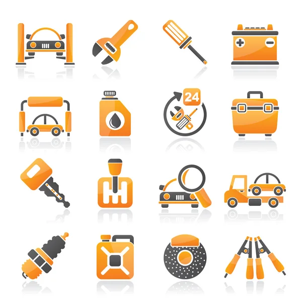 Car parts and services icons — Stock Vector