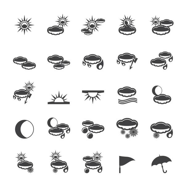 실루엣 날씨와 자연 아이콘 — 스톡 벡터