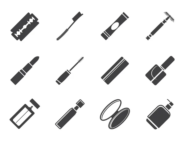剪影化妆图标集 — 图库矢量图片