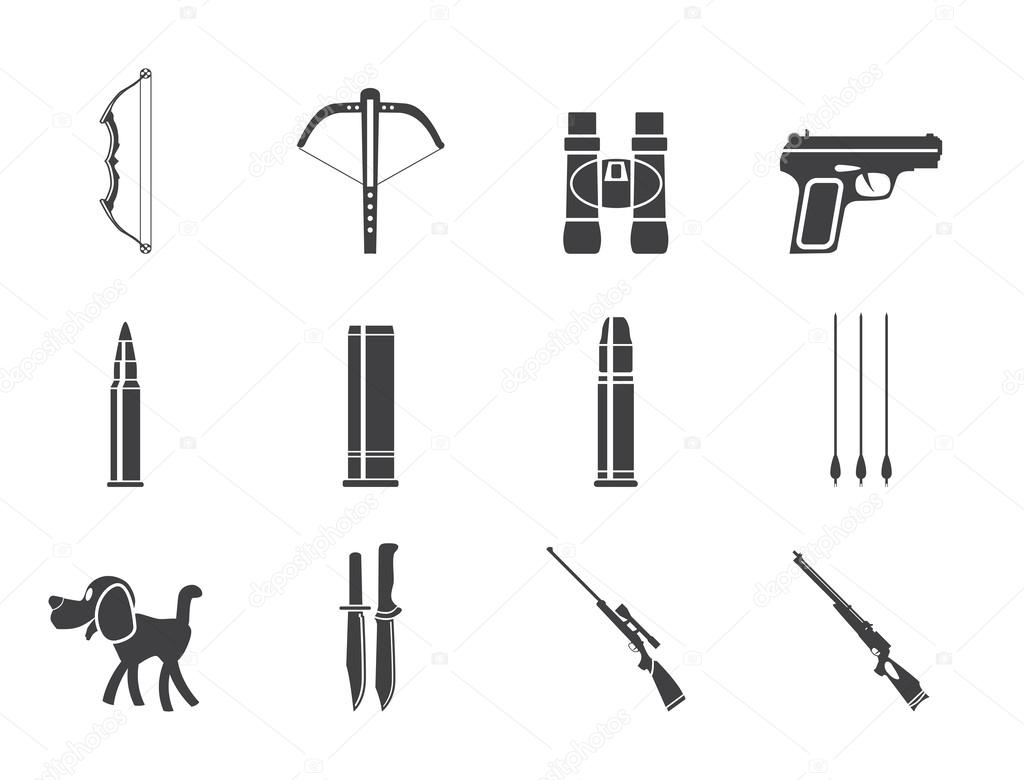 Silhouette Hunting and arms Icons