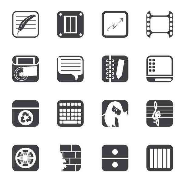 Silhouette Business, Office and Mobile phone icons
