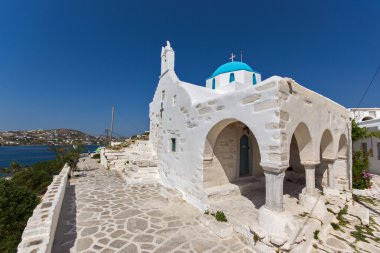 White Church in Parikia, Paros island clipart