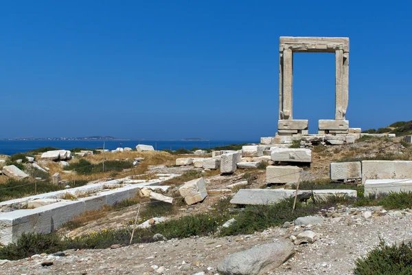 Vchodu do chrámu Apollo, ostrov naxos — Stock fotografie