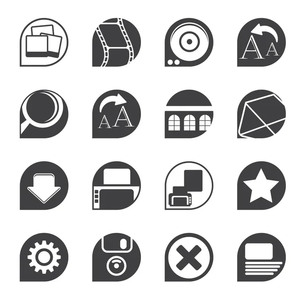 Silhouette Internet and Website Icons — Stock Vector
