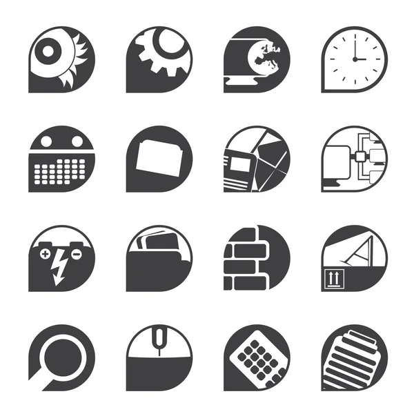 Silhouette Computer, mobile phone and Internet icons — Stock Vector