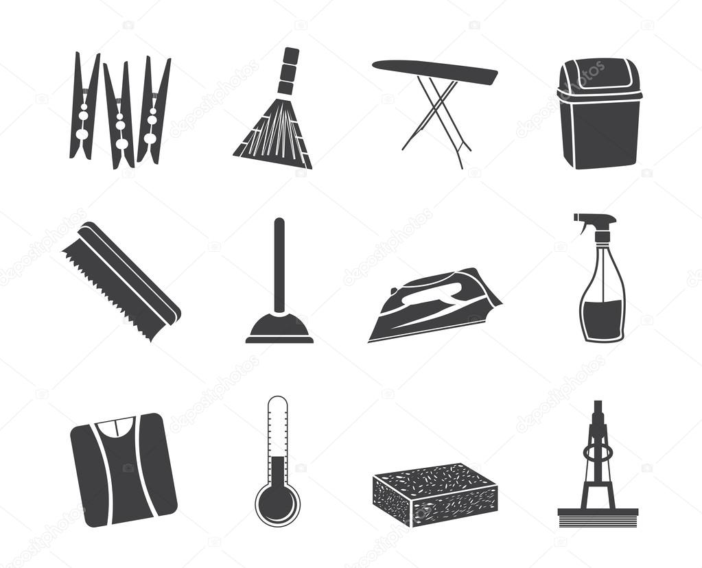 Silhouette Home objects and tools icons