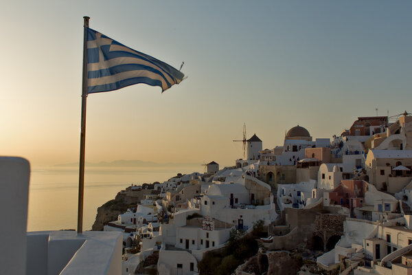 Sunset in Town of Oia, Santorini