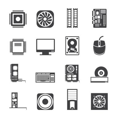 Silhouette Computer performance and equipment icons