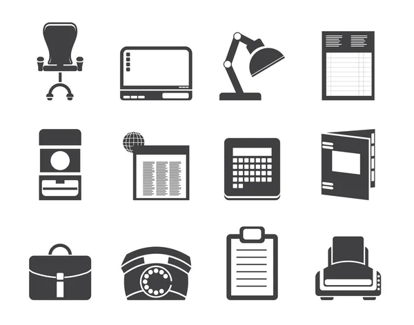 Silhouette Simple Business, office and firm icons Royalty Free Stock Vectors
