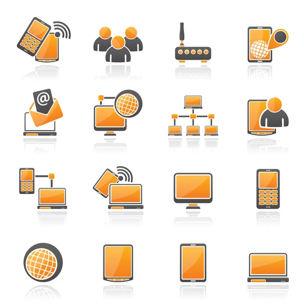 Communication and technology equipment icons — Stock Vector