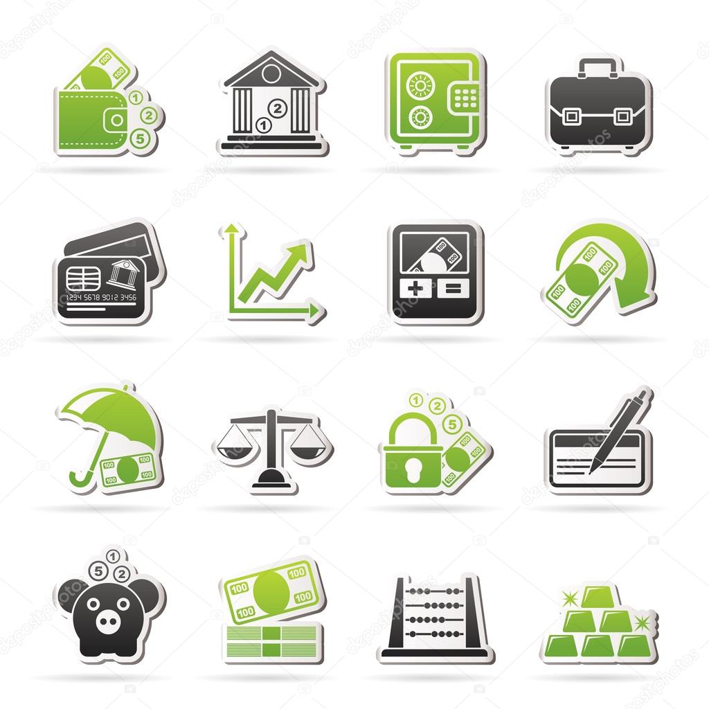 Business, finance and bank icons