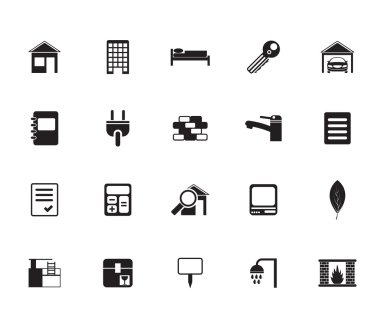 siluet Emlak ve yapı simgeler