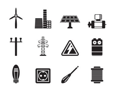 siluet simgeler elektrik ve enerji