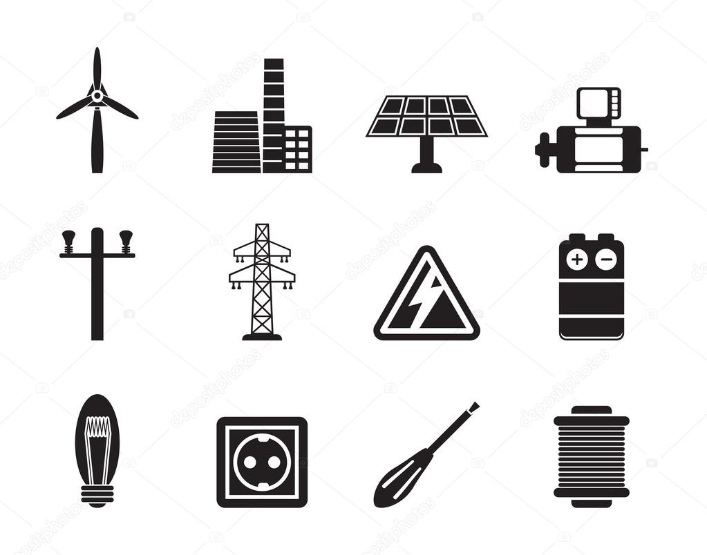 Silhouette Electricity and power icons
