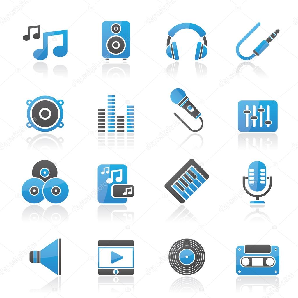 Music, sound and audio icons