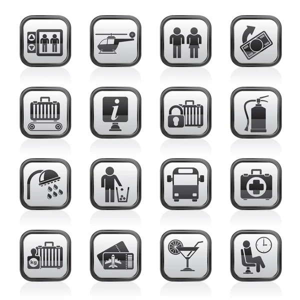 Symbole für Flughafen, Reise und Transport — Stockvektor