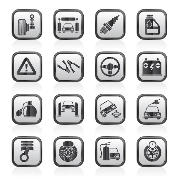 Iconos de servicios de coche y carretera — Vector de stock