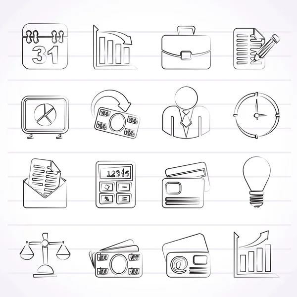 Iconos comerciales y de oficina — Vector de stock