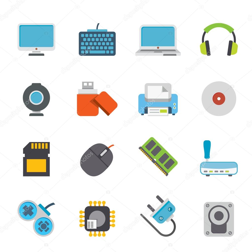 Udlænding galleri Chip Computer peripherals and accessories icons Stock Vector Image by ©stoyanh  #41063905