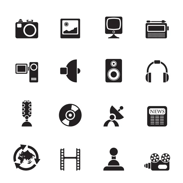 Silhouette Ecology, power and energy icons — Stock Vector