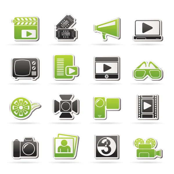 Movie and cinema icons — Stock Vector