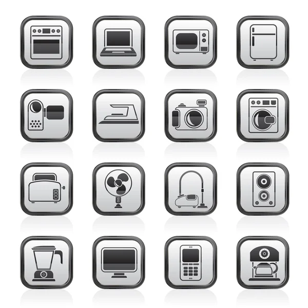 Household appliances and electronics icons — Stock Vector