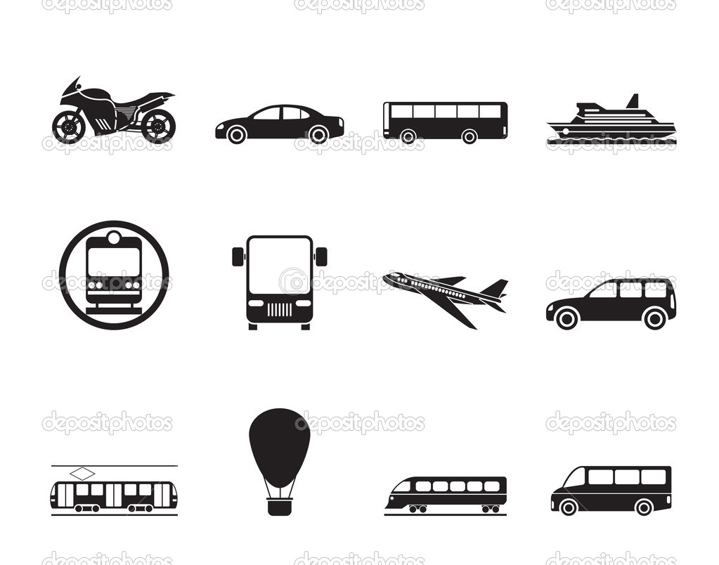 Silhouette Travel and transportation of people icons