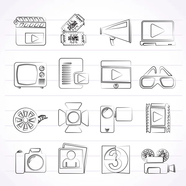 Movie and cinema icons — Stock Vector