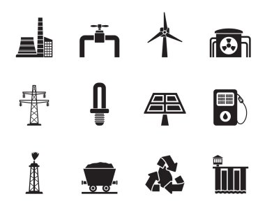 siluet güç ve Elektrik Sanayi simgeleri