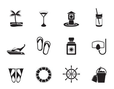siluet deniz, deniz ve tatil simgeleri