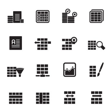 Silhouette Database and Table Formatting Icons