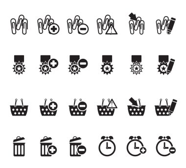 siluet 24 iş, office ve Web sitesi simgeleri