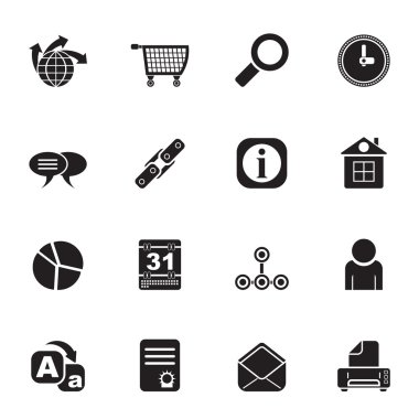 siluet web sitesi, internet ve bilgisayar simgeleri