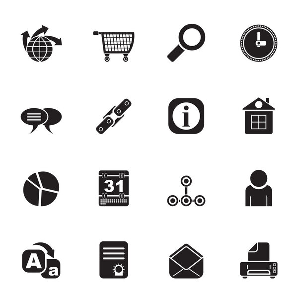 Silhouette Web Site, Internet and computer Icons