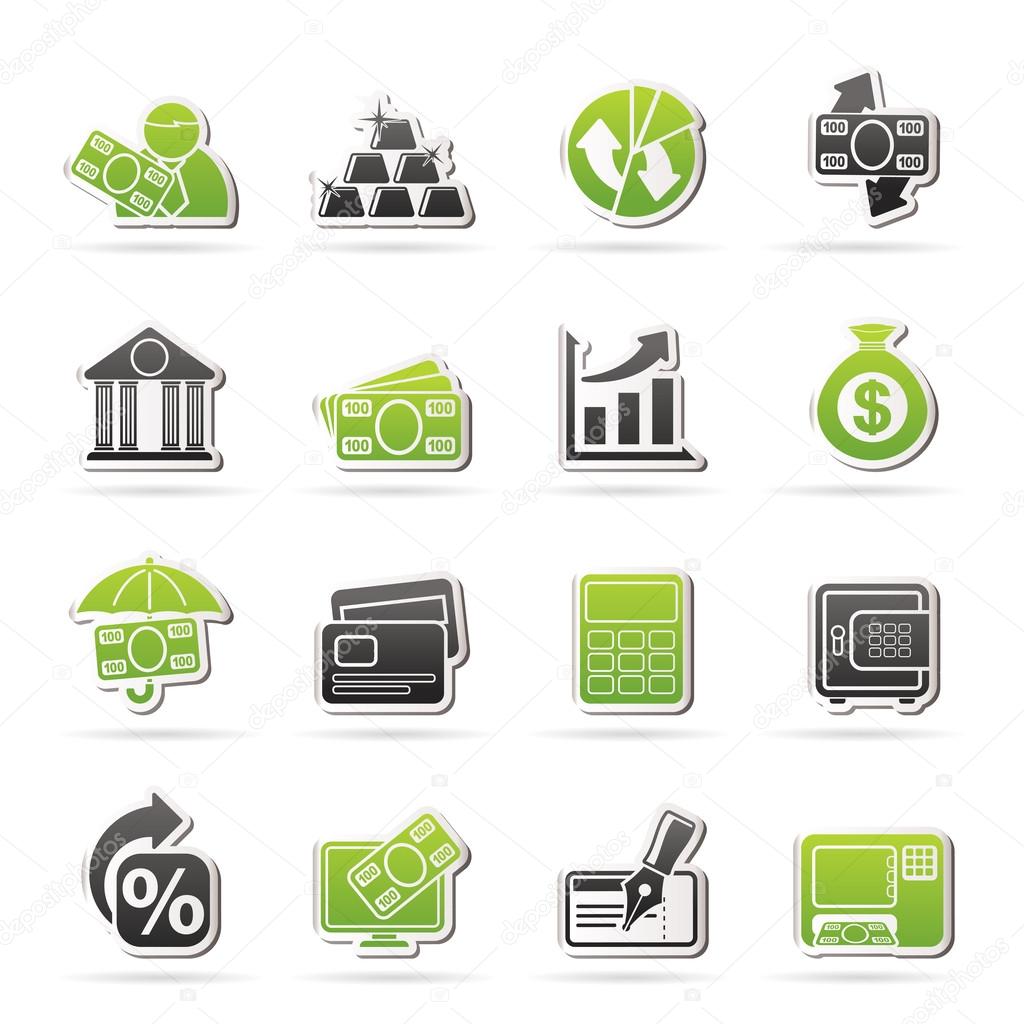 Bank, business and finance icons