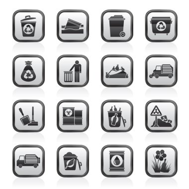Garbage and rubbish icons clipart