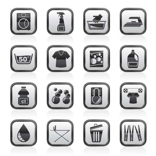 Washing machine and laundry icons — Stock Vector