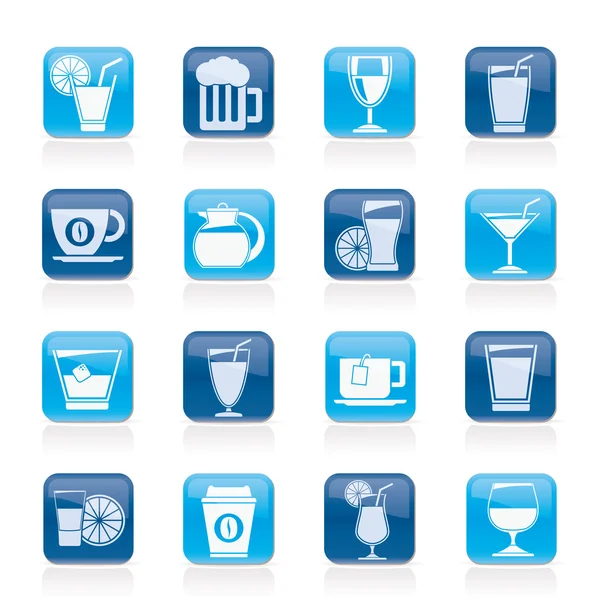 Iconos de bebidas y bebidas — Vector de stock