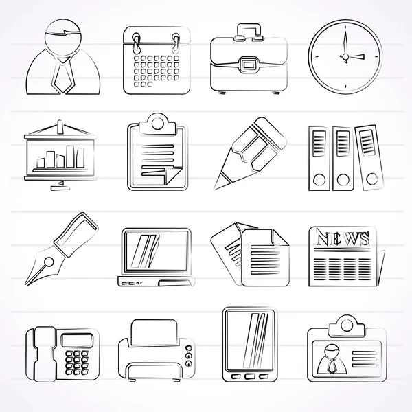 Business and Office Icons — Stock Vector